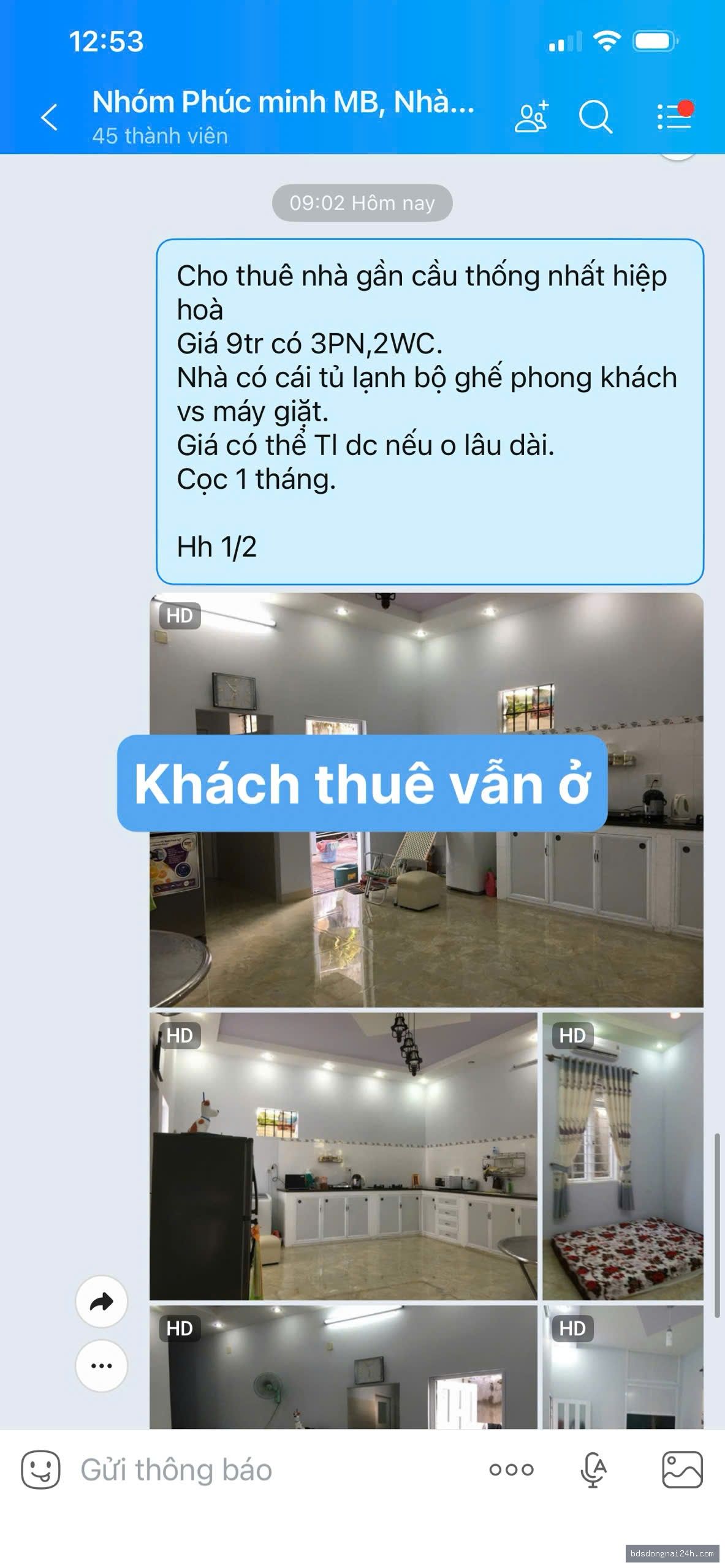 Cho thuê căn hộ chung cư, full nội thất, gần quảng trường