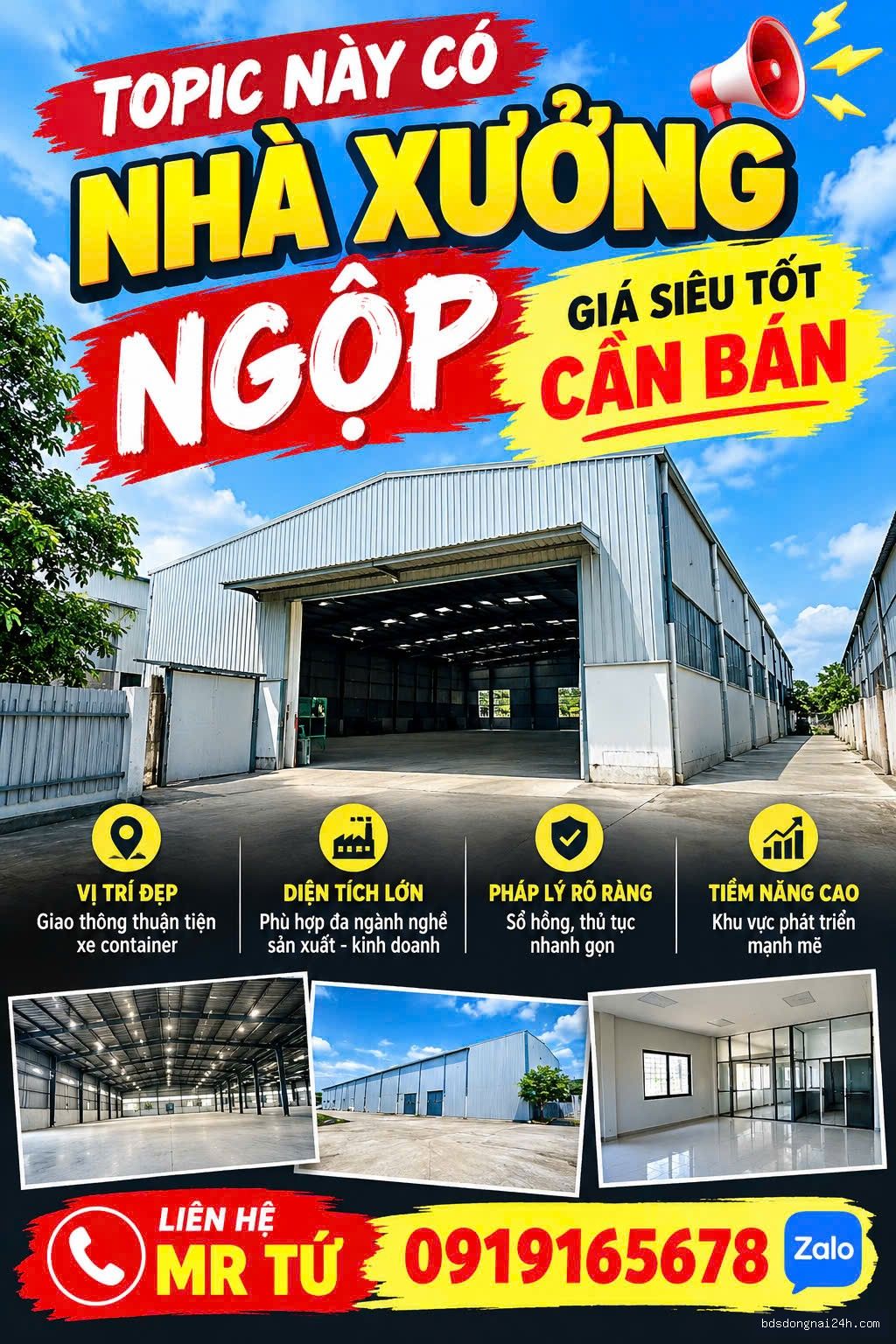 Bán kho xưởng tại Hố Nai, Biên Hòa (4,224 m2)