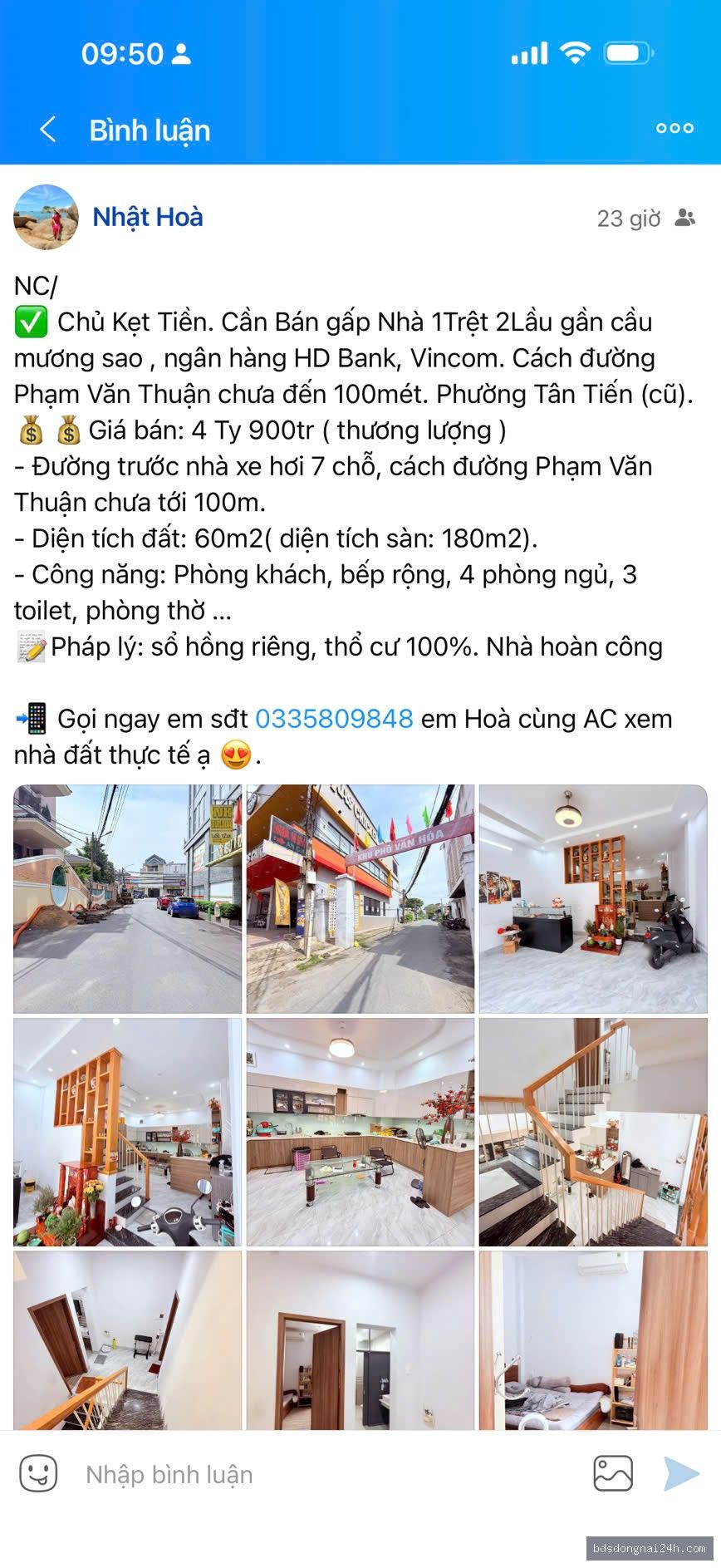 Bán nhà phố tại Tam Hiệp, Biên Hòa (60m2)