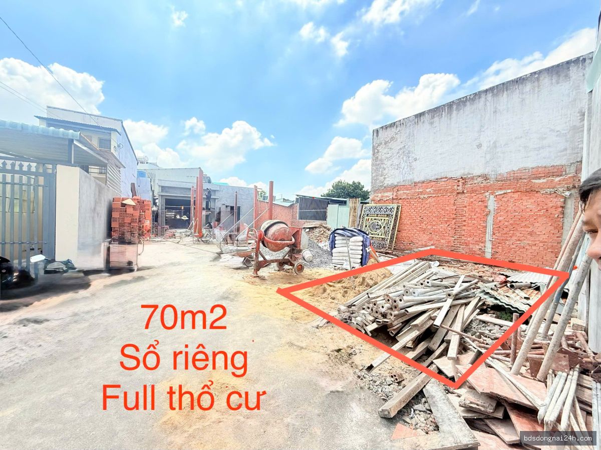 Bán đất nền, mặt tiền tại Quyết Thắng, Biên Hòa (70m²)