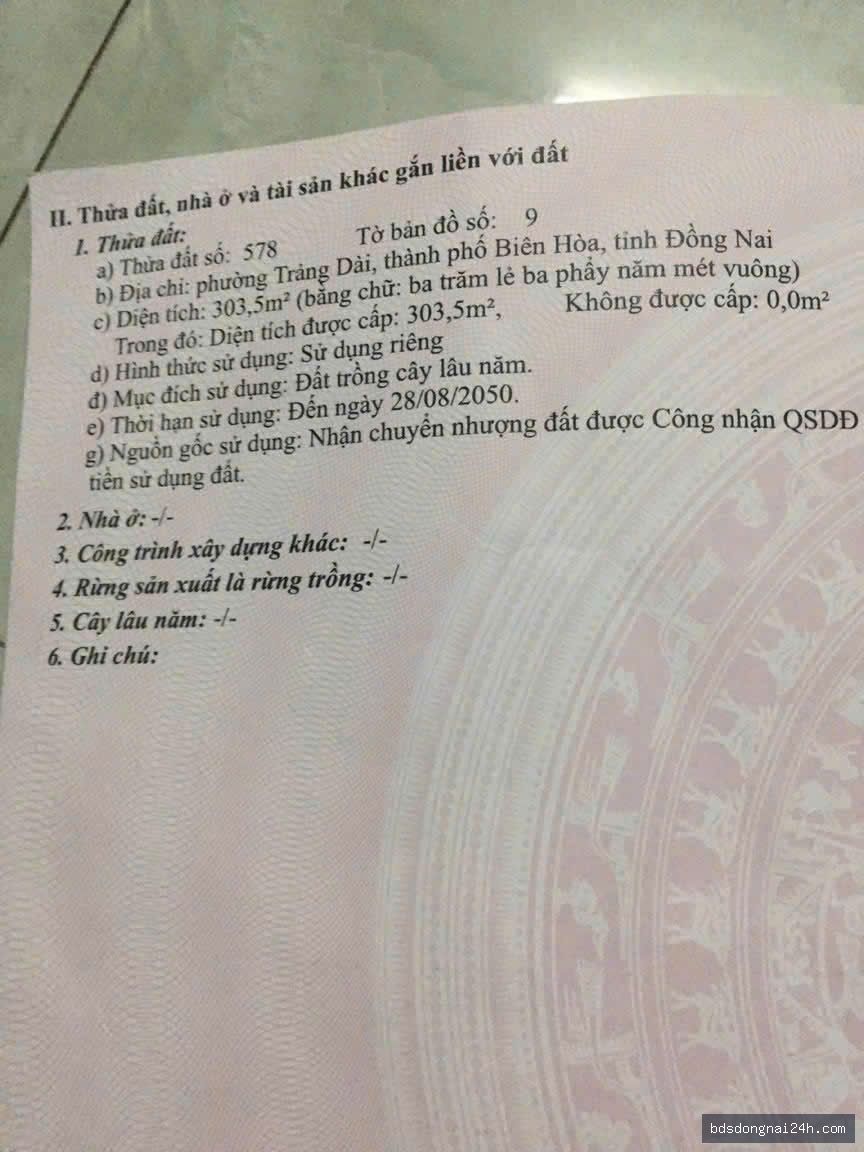 Bán đất nền gần chợ tại Trảng Dài, Biên Hòa (300m²) - Hình ảnh 1