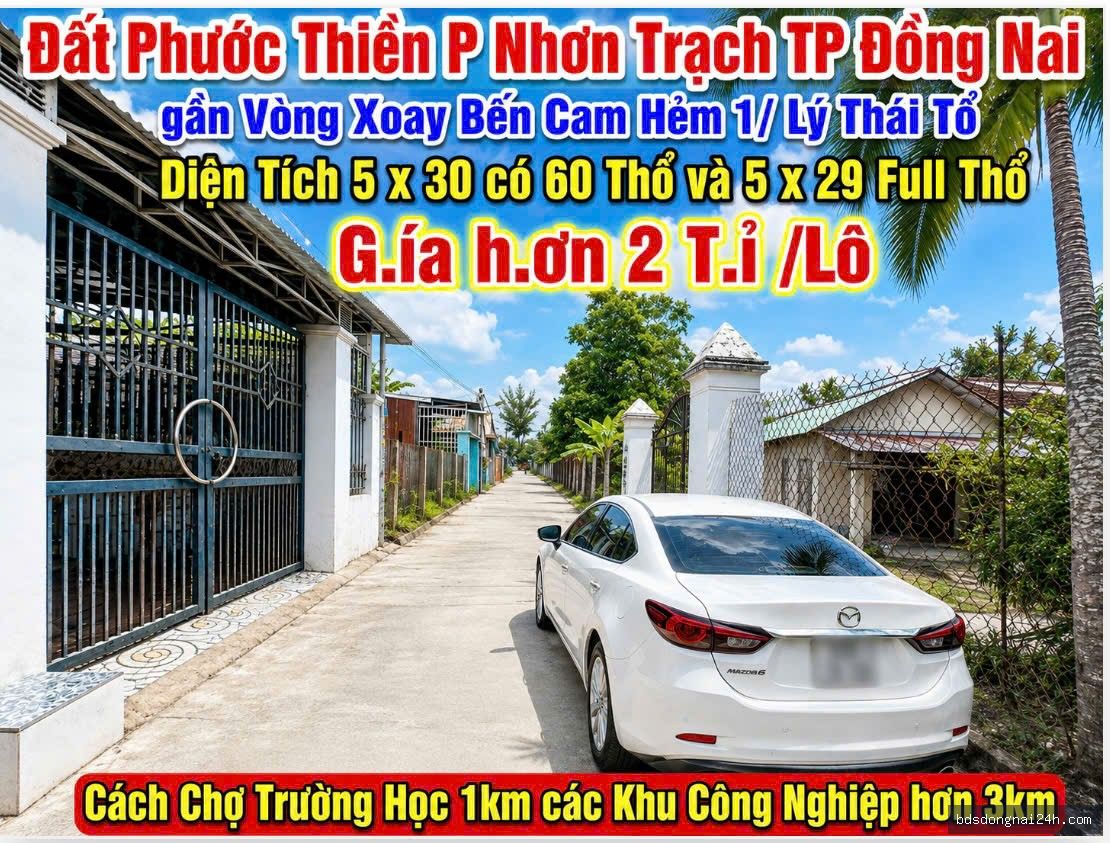 Bán đất nền tại Nhơn Trạch (150m²)