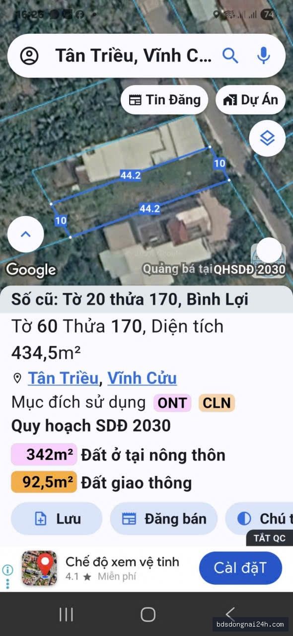 Bán lô đất biệt thự mặt tiền tại Tân Triều (434,5m²) - Hình ảnh 3