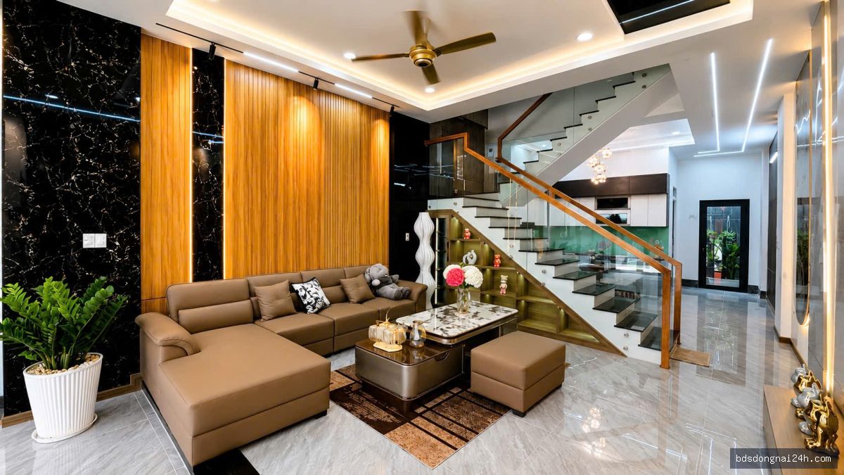 Bán nhà 1 trệt 2 lầu, sân ô tô, full nội thất (80m²) - Hình ảnh 12
