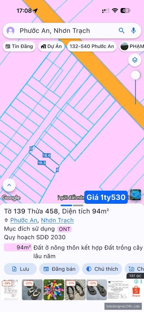 Bán đất nền tại Long Thành