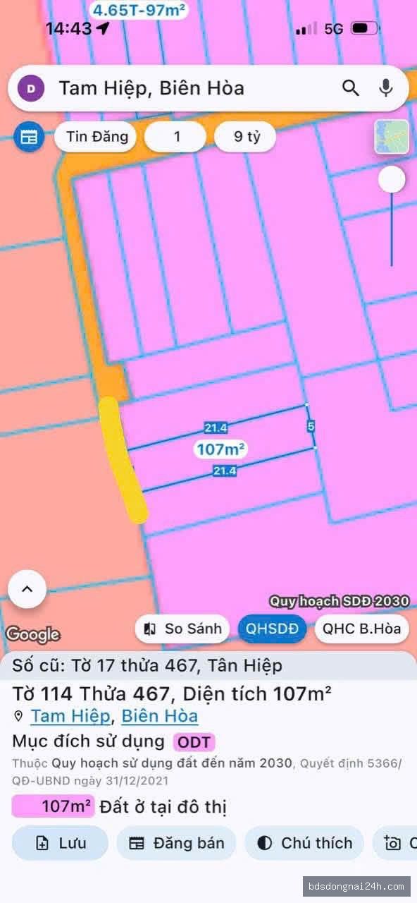 Bán đất nền, mặt tiền tại Tam Hiệp, Biên Hòa (107 m2) - Hình ảnh 4