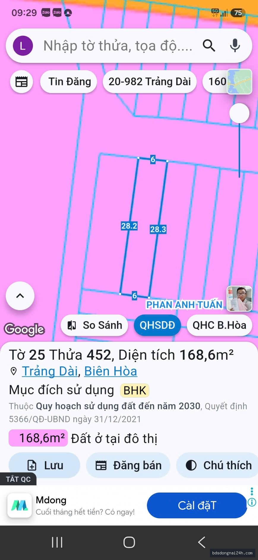 Bán đất nền tại Trảng Dài, Biên Hòa (174m²) - Hình ảnh 1