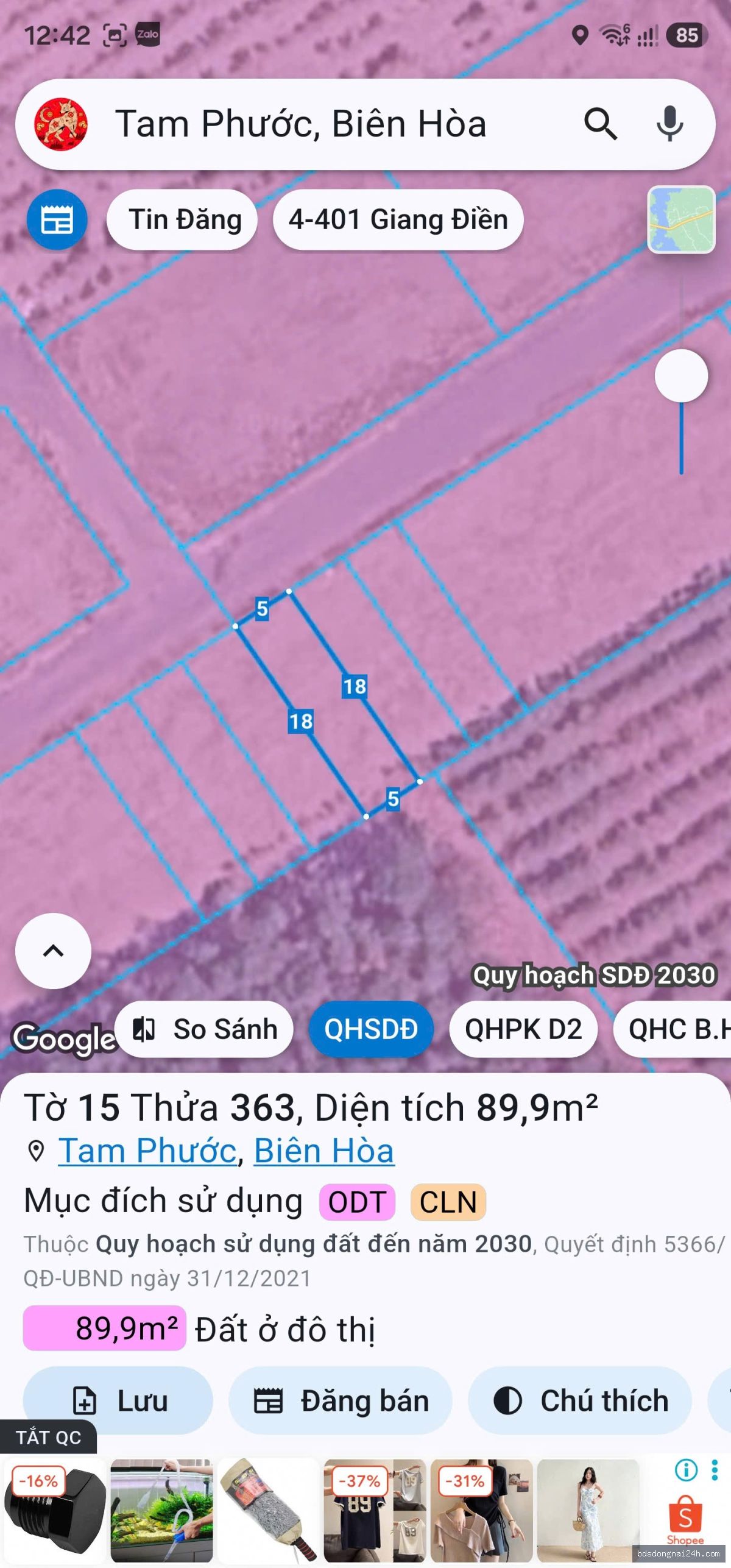 Bán đất nền (90m²) - Hình ảnh 3