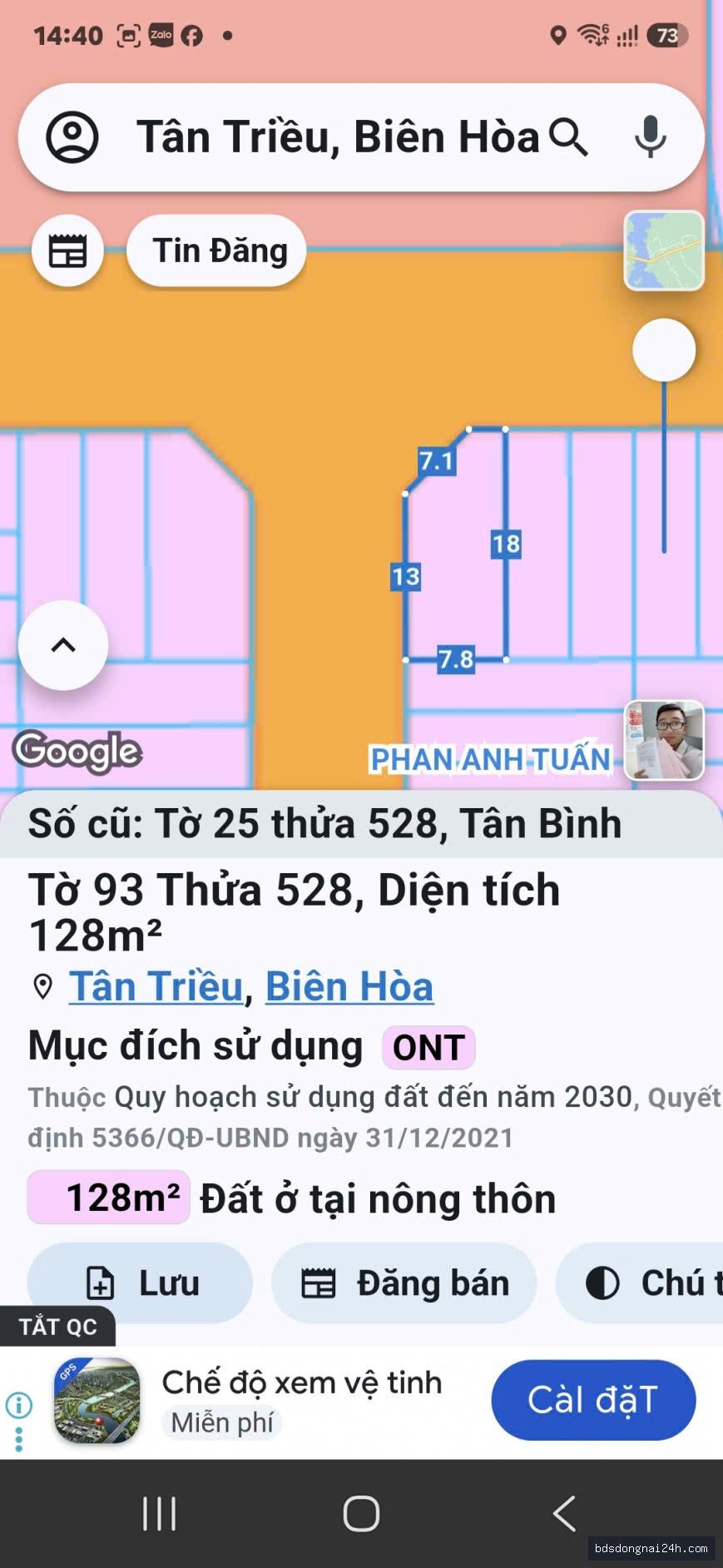 Bán lô đất góc 2 mặt tiền tại Tân Triều (128m²) - Hình ảnh 3