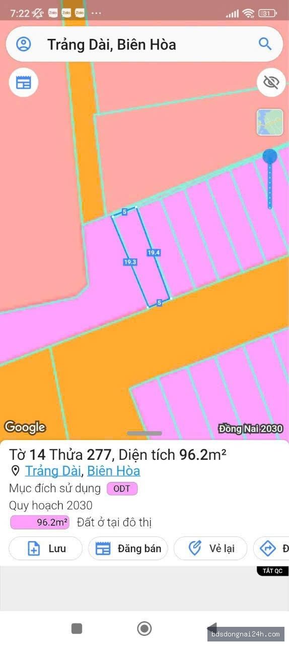 Bán lô đất góc 2 mặt tiền mặt tiền tại Trảng Dài, Biên Hòa (96.2M²) - Hình ảnh 3