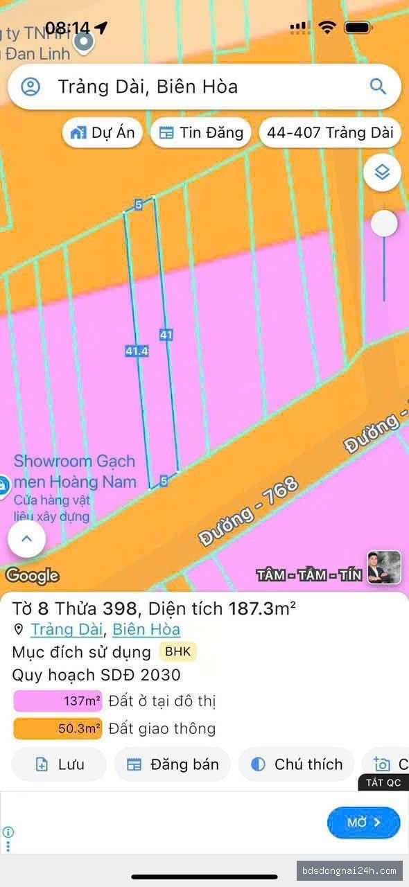 Bán mặt bằng kinh doanh mặt tiền, gần chợ tại Trảng Dài, Biên Hòa (200m²)