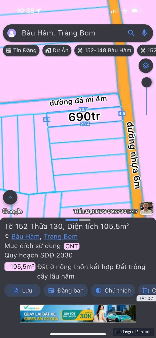 Bán đất thổ cư 100% gần chợ - Hình ảnh 1