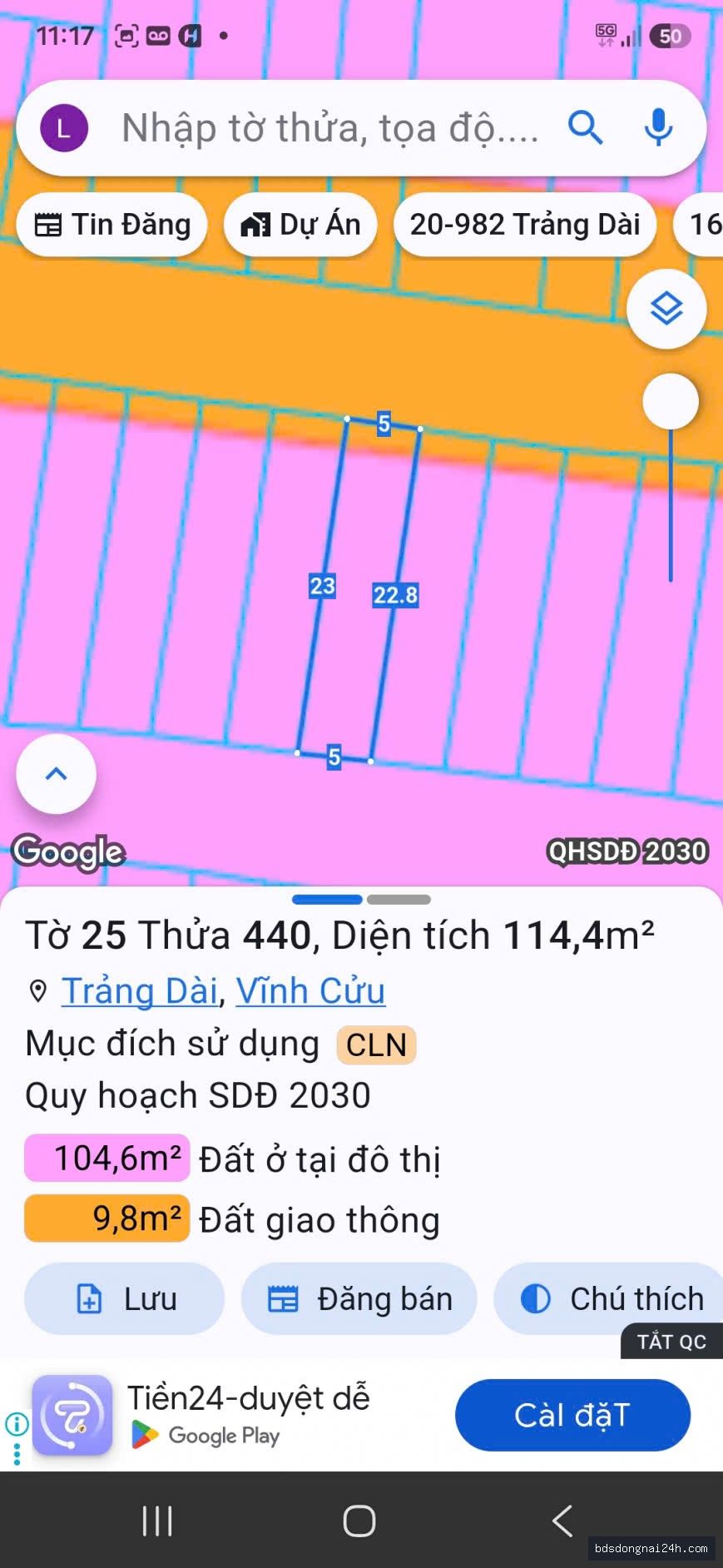 Bán đất nền mặt tiền tại Trảng Dài, Biên Hòa (115m²) - Hình ảnh 2