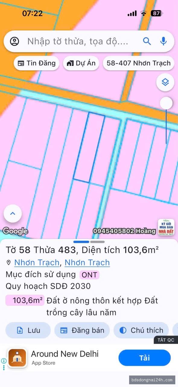 Bán đất thổ cư 100% tại Nhơn Trạch (105m²) - Hình ảnh 3