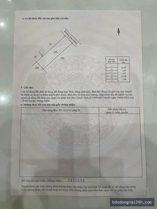 Bán đất thổ cư 100% (100m²) - Hình ảnh 1