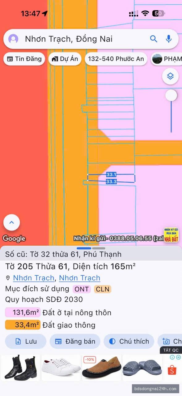 Bán đất nền mặt tiền (115.6m²)